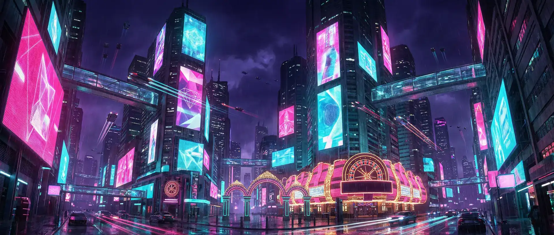 hth电竞体育 赛博朋克霓虹复古都市夜景